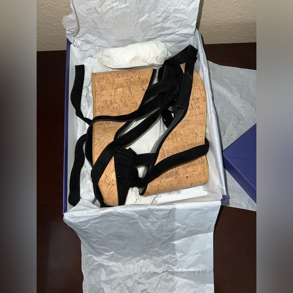 😍 STUART WEITZMAN Wedge Sandals 😍 - Picture 2 of 8